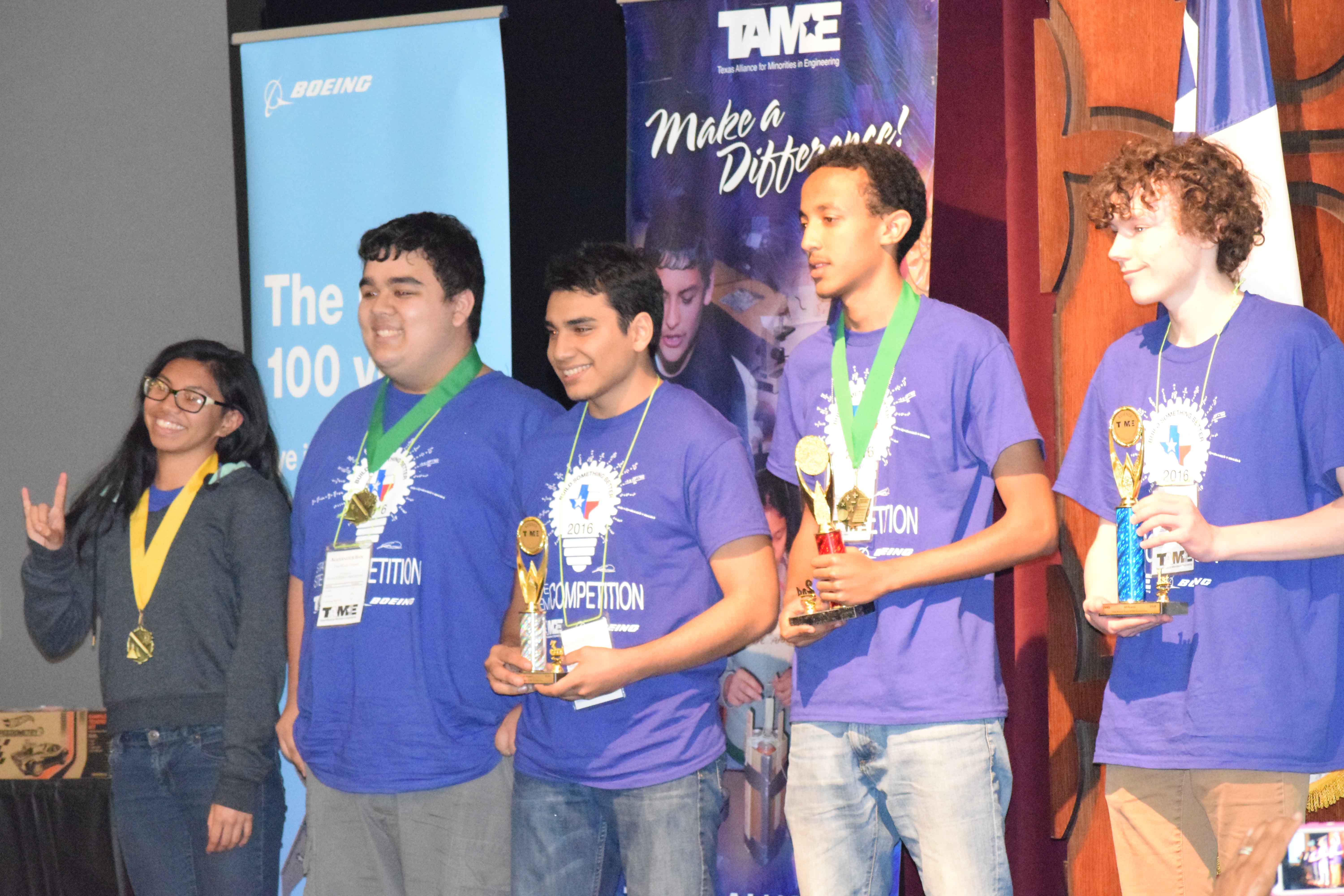 The 31st annual TAME State STEM Competition was sponsored by Boeing and held at the Texas A&M University-San Antonio campus on Saturday, April 30, 2016. 